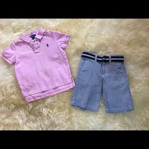 Polo Top and Old Navy Seersucker Shorts